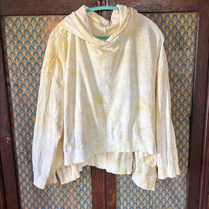 Krista Larson Bode Hoodie One Size Retail $280 in yellow white tie dye